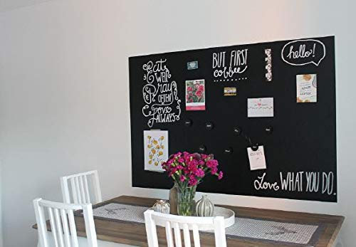 Magnet-Tafel-Folie Farbe: schwarz | 40 Größen | Preis-Leistung Top beschreibbar, abwischbar, magnetisch | Kreide Tafel Magnet Folie (100x60cm)