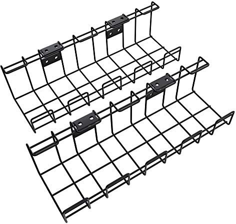 Kabelhalter Schreibtisch für Ordnung am Arbeitsplatz – Kabelmanagement für Kabel, Ladegeräte, Steckdosenleisten- sorgt für sicheren Halt (2× Größe M, Organizer & Kabelkanal) KD Essentials