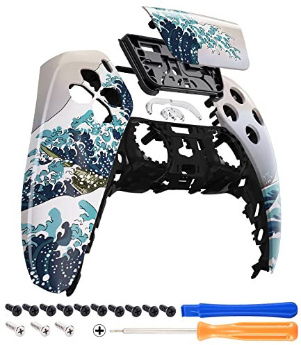 eXtremeRate The Great Wave Touchpad Housing Shell for PS5 Controller - DIY Replacement Custom Touch Pad Cover Faceplate