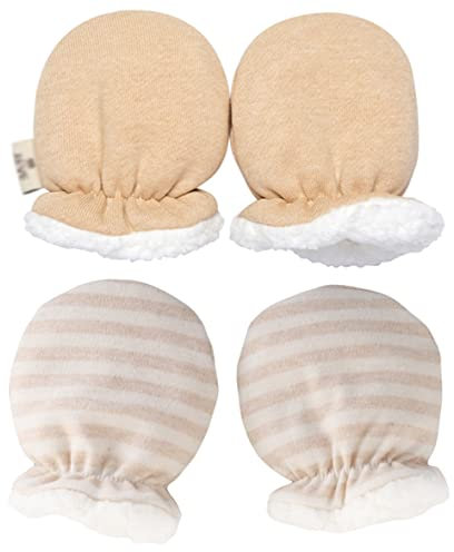 2 Paare Weich Baumwoll Baby Fäustlinge 0-12 Monate Winter Warme Handschuhe Neugeboren Säuglinge Baby Flauschige Handwärmer Anti Kratzfäustel Fausthandschuhe Warm Gloves