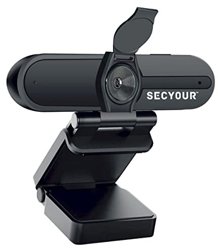 Secyour 4MP 1080p Full HD USB Webcam with Microphone Camera for PC Laptop Live Streaming Gaming Video Call Conference Web cam - Noise cancellation 30FPS 85 Degree View Angle with mini Tripod