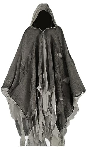 SJTJSPX Poncho Halloween Squelette Cape Pancho Unisexe Cape à Capuche Médiévale Costume Déguisement Sorcière Diable Mexicain Manteau Accessoire de Cosplay Fête à Thème Carnaval Châle Halloween