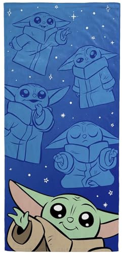 Jay Franco Kids Character Cotton Bath Pool Beach Towels Super Soft & Absorbent Fade Resistant, Measures 28 x 58 Inches -Star Wars The Mandalorian