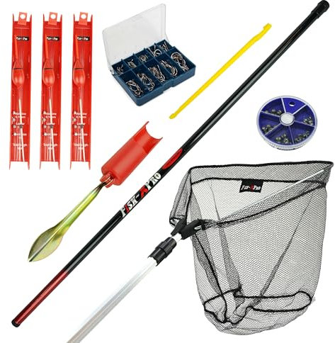 FISH-XPRO Ready to Go - Angelset 4,00m - Teleskoprute - Mit Rutenhalter und Kescher