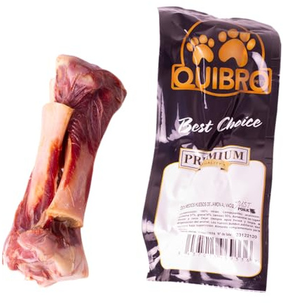 Quibropets Caja de 12 Unidades con 2 Medios Huesos de Jamón Natural para Perros 245g - Snack Nutritivo, Refuerzo Dental, Rico en Proteínas, Entretenimiento Duradero