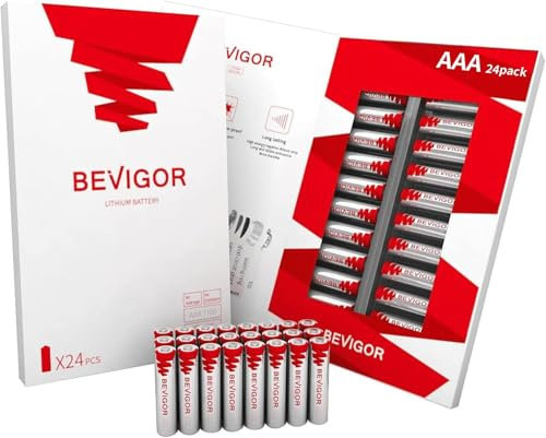 BEVIGOR AAA Batteries, 1.5V Lithium AAA Batteries, 1200mAh High Capacity Triple A Battery, Pack of 24 [ Disposable Battery ]