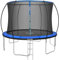 tectake® Trampolin, Gartentrampolin, Outdoor Spaß- und Sportgeräte Zuhause, Sportgerät Ausdauertraining, Balancieren Kinder, mit Sicherheitsnetz Schutznetz Kinder, Trampolin Randabdeckung - Ø 366 cm