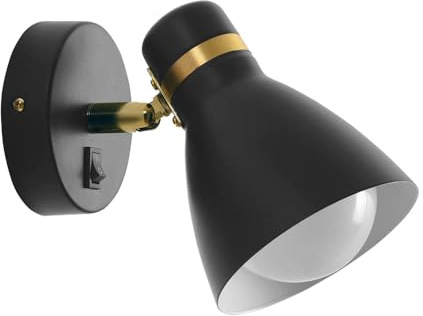 Arte Lamp Fafnir Faretti Orientabili da Parete 1 Luce in Metallo Nero Lampada Spot Interno per Ingresso Corridoio con Luce Mirata per Interni Moderni per Casa Ufficio e Zone di Passaggio