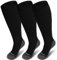 PUTUO Medias de Compresión Talla Grande: Calcetines de Compresión para Hombre y Mujer para Vuelo Avion Embarazada 3 pares XXXL Negro