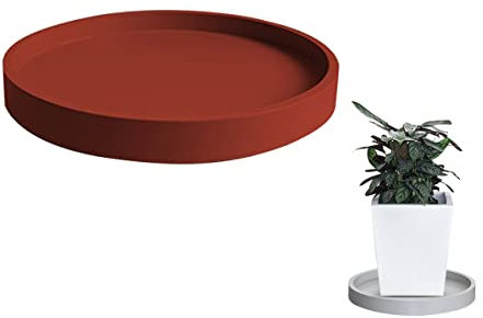 Bandeja de plástico para plantas de flores, bandejas de goteo de 20 cm y 60 cm, color café, platillos para plantas de interior para macetas.