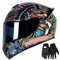 Motorrad Integralhelm, Klapphelm mit Visier, Belüftung Design, Modisch Moped Chopper Helm für Erwachsene Männer Frauen, DOT-Zulassung(Q14,XL(61-62cm))