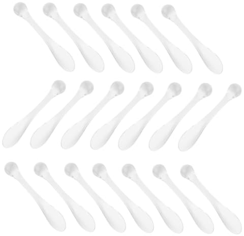 HONITANO Set Da 20 Cucchiai Per Crema Contorno Occhi e Stick Per Massaggio Oculare in Lega Di Zinco, Doppia Estremità Per Prelievo e Massaggio, Strumenti Cosmetici Portatili Per Cura Viso e Trucco