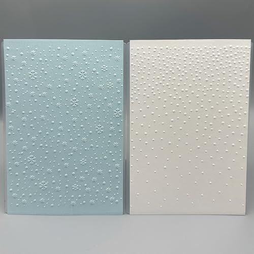 2 Pcs Embossing Folders for Card Making Embossing Stencil Template DIY Plastic Paper Card Decorating Mold for Scrapbook Photo Album DIY Craft, 5.83 x 4.17 Inch(Christmas Element Snowflakes)