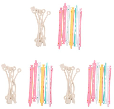IWOWHERO Juego de 18 Varillas para Permanente de Cabello - Varillas de Plástico de 3,54 Pulgadas para Ondas Frías - Rulos para Permanente - Rizadores para Cabello Largo Y Corto, Herramientas de