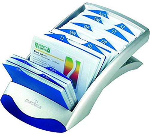 Durable Visitenkartenkasten Visifix Desk Vegas, für 200 Karten, inkl. Register A-Z, silber, 241323