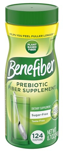 Benefiber Daily Prebiotic Fiber Supplement Powder for Digestive Health, Unflavored -124 Teaspoons (8.7 Ounces)