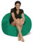 Chill Sack L - Der Sitzsack mit Memory-Foam Füllung - Das Sitzkissen für Kinder und Erwachsene mit kuschelweichem, waschbarem Velourbezug in Koboldgrün
