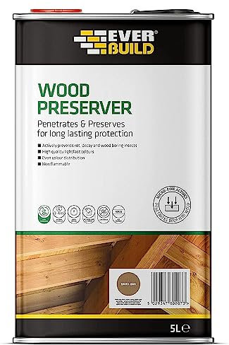 Everbuild Wood Preserver – Interior And Exterior Use – Low Odour – Quick Drying – Long Lasting Protection – Dark Oak – 5 Litres