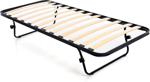 DOLCI SOGNI Letto a Scomparsa Singolo 80x190, Letto Estraibile con Struttura in Ferro, Letto Singolo Salvaspazio 100% Made in Italy, Rete Estraibile Sottoletto con Ruote per Ospiti