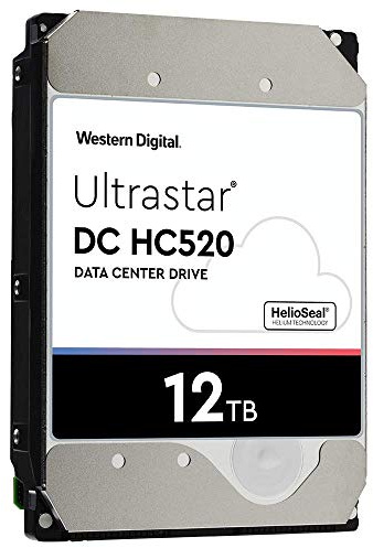 Western Digital HUH721212ALE604 12TB Ultrastar DC HC520 SATA HDD - 7200 RPM Class, SATA 6 Gb/s, 256MB Cache, 3.5