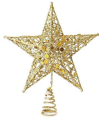 Christmas Tree Topper, 20 * 25 CM Gold Tree Star Xmas Tree Topper for Chirstmas Tree Decoration