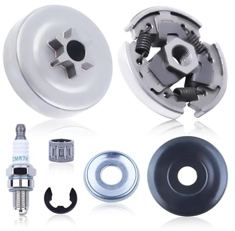 Mtanlo 3/8 sporre kedjehjul koppling skyddssats för Stihl MS211 MS171 MS181 MS171C MS181C MS211C motorsåg reservdelar 6 tänder # 1139 160 2000 med nållager tändstift E-klämma