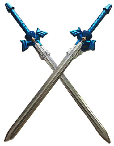damdos Halloween Prop PU Foam for Cosplay Swords Sky-Sword Kiritio Kirigaya Shield Link Breath of the Wild Bow Arrow Crossbow Birthday Gifts (2PCS Blue)