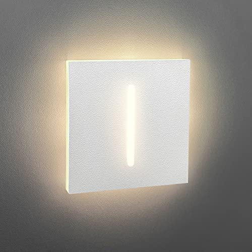 LEDFULL® Treppenbeleuchtung LED Tricolor 3in1 Verbesserte Version 230V Wandeinbauleuchte für Schalterdose - Stufenbeleuchtung für Innen in Weiß - Beleuchtete Lücke