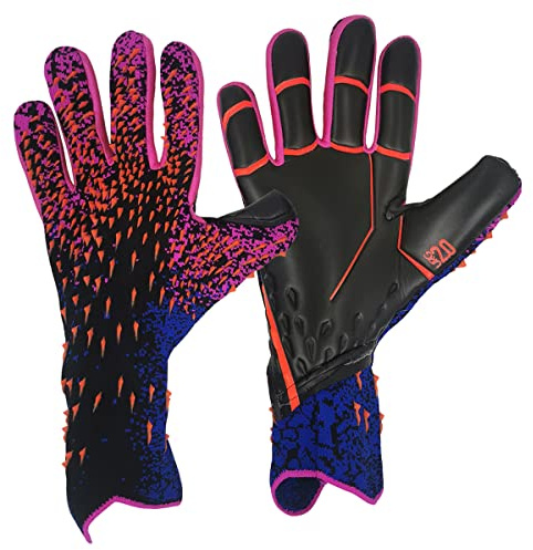 Scott Edward Football Goalkeeper Gloves for Boys Kids Children Adult Soccer Goalkeeper Kit Premium Goalkeeper Gloves Super Grip & Protection Size 6/7/8/9/10