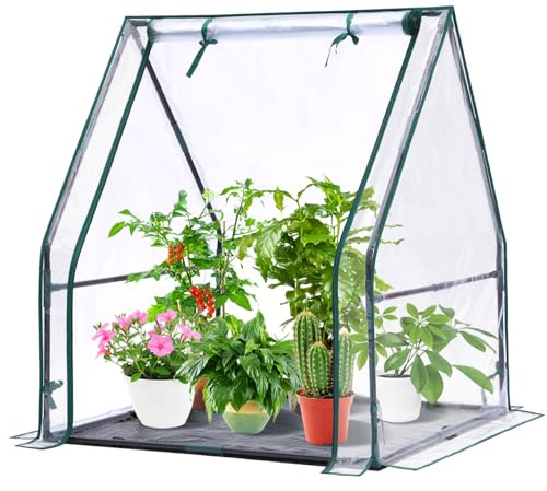 Mini invernadero para interiores y exteriores: invernadero portátil de mesa Ohuhu con almohadilla impermeable para germinación de plantas pequeñas, vivero, 36 x 36 x 42 pulgadas, cubierta ligera,