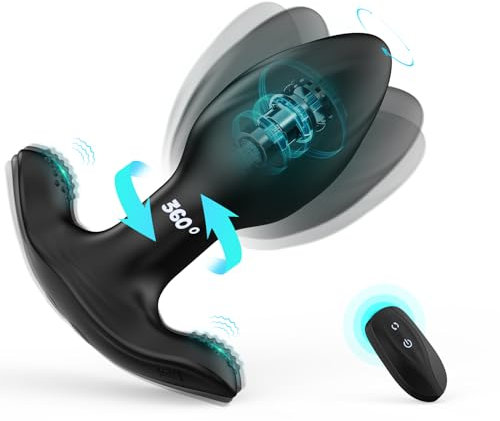 Analplug Sex Spielzeug für Die Frau Männer, Prostata Stimulation Männer Anal Vibrator mit 10 Rotationsmodi 10 Vibrationsmodi, Sex Spielzeug für Paare Anal Plug Frauen Buttplug Sexspielzeug Sex Toys