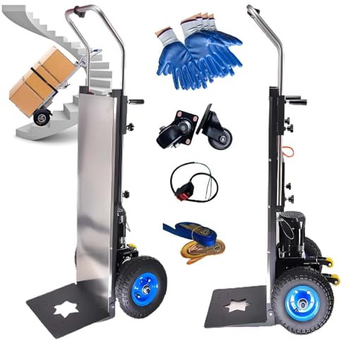 Carretillas De Mano Eléctricas para Subir Escaleras De 1200 W, Carretilla para Subir Escaleras De 48 V/36 Ah, Carga De 400 Kg, Motor Sin Escobillas, Puede Subir Escaleras Y Descender