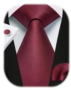 Enlision Cravate Homme Mariage Cravates Couleur Unie Ensemble Cravate et Pochette et Boutons de Manchette Set Motif Cachemire Floral Travail Cadeau Fete Cravates