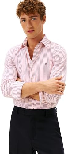 Tommy Hilfiger Men's Core Hairline Poplin Rf Shirt Mw0mw41399 L/S Shirt (Pack of 1)