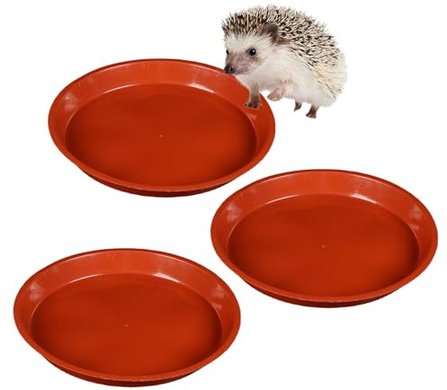 3 Pcs Hedgehog FoodAnd Water Bowls Rabbit Birds Hedgehog Feeding Station With Low-Profile Design Indoor or Outdoor Use 14 Cm Wide, 1.9 Cm Deep