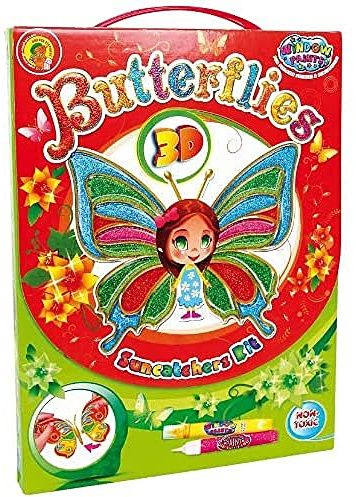 Small Foot Company - 8464 - Kit De Loisirs Créatifs - Peinture Sur Vitres - Papillons 3d