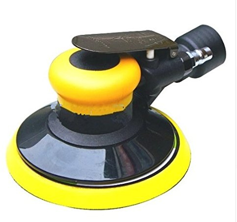 Gowe 15,2 cm Auto pneumatique Sable papier machine, gratuit à sec Aspiration de la poussière type Outil de polissage, Impact poussière collectionner polisseuse, Moulin à air Couleur : Aspiration de