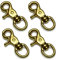Ganzoo Scherenkarabiner-Haken mit Drehgelenk L: 65 mm, Schnappkarabiner für Hunde-Leine, 4 Stück, Wirbelkarabiner, Triggerhead für Paracord 550 Hundehalsband, legierter Stahl, Drehkopf, Farbe: Gold