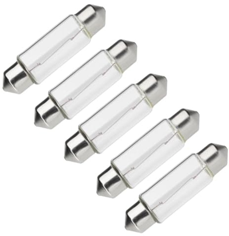 WITTKOWARE 5 Stück Soffitten-Lampe in Röhrenform, 8x31mm, S7, 18V, 3W, warmweiß (z.B. für Sprechanlage, Skalenlampe, Hintergrundbeleuchtung)