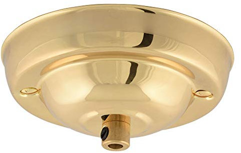 ElekTek Rosone da soffitto con serracavo con diametro 108 mm Finiture metallizzate colori verniciati a polvere per accessori di illuminazione a sospensione Ottone
