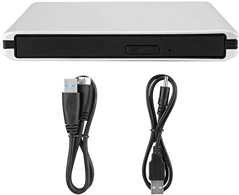 Goshyda Unidad óptica Externa, USB3.0 BLU-Ray Laptop PC Grabadora De Disco Grabadora De DVD CD BD De Alta Velocidad Portátil con Almohadilla para El Pie, para Computadora Portátil De Escritorio