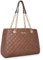 Montana West Schulterhandtaschen für Frauen Gesteppte Tote Geldbörse Damen Designer Satchel Hobo Tasche mit Kettenriemen Geschenk 040, 040 Braun,