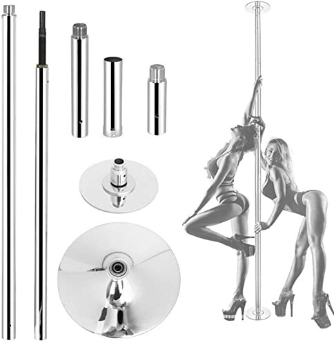 DYK&NX Höhenverstellbar Pole Dance Tanzstange, 45mm Profi Stripper Pole Tanzstange mit drehender & statischer Modus, tragbar & abnehmbar, ohne Bohren, bis 200kg belastbar
