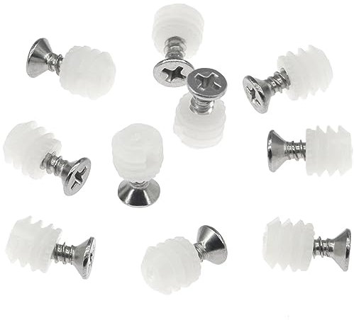 100 Stück Kunststoff-Scharnierdübel-Einsätze mit Schrauben, Scharnier-Erweiterungsdübel