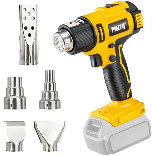 PMLYQ Pistola de calor inalámbrica para batería Dewalt de 20 V, pistola de aire caliente de soldadura de calentamiento rápido de 350 W, ajuste de 2 temperaturas máximo de 550.0 °C (550 °C), pistola de
