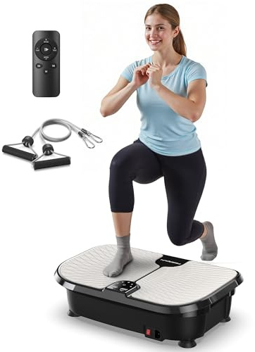 FEIERDUN Piastra vibrante per esercizi, capacità 181,4 kg, piastra vibrante per drenaggio linfatico, spazio massimo per allenamento e relax a casa su tutto il corpo, nero