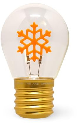 Legami - Lampada da Tavolo a forma di Lampadina, For Indoor Use Only, Ricaricabile con Cavo USB, Senza Fili, Tema Snowflake, 6.8 x 10.3 cm