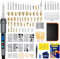 Brandmalerei Lötkolben Set 113PCS Lötset - Brandmalkolben Set 60W Einstellbare Temperatur 200-450°C Brennkolben,LED Anzeige,Lötkolben Holz,Brandmalerei Lötkolben Set mit Buchstaben und Farbige Buntsti