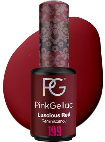 Pink Gellac Semipermanente Gel Unghie – 199 Luscious Red 8 ml – Smalto Semipermanente per Lampada LED Unghie – Applicazione Facile – 14 Giorni di Qualità da Salone – Smalto Gel Realizzato in Olanda