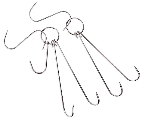 CIYODO 5pezzi Ganci s in Acciaio Inossidabile Con Doppi Ganci Per Macelleria Carne Appesa Essiccazione e Bbq Strumenti Resistente Alla Ruggine Per Lavorazione e Cucina Professionale